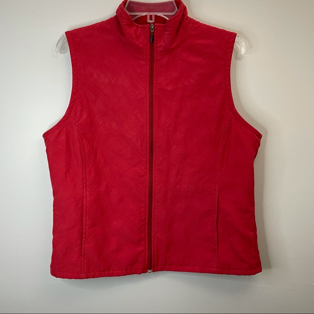 Columbia Quilted Vest Red Full Zip